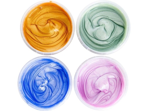 Peinture aux doigts Cristal Mika Assortiment de 4 couleurs (rose quartz, saphir, jade et or) - Neogrün